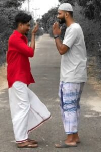 Hindu and Muslim are Greeting each others