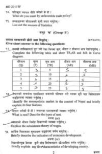 SEE Economics question paper